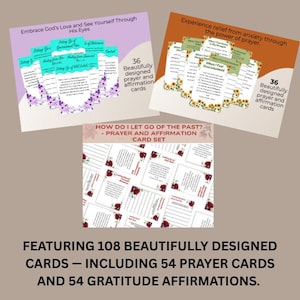 108 Cartões de Escrituras para Imprimir Orações e Afirmações de Gratidão para Paz, Cura e Amor-Próprio - Produtos Digitais Impressões de cartões bíblicos