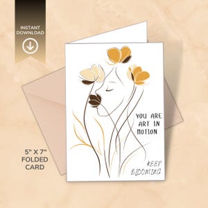 Keep Blooming Card | Digital Encouragement Printable | Minimalist Motivational Gift | Instant Download for Her or Friend Uplifting Printable