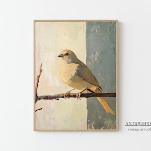 Vintage Bird Wall Art, Antique Bird Painting, Vintage Nursery Wall Decor, Rustic Farmhouse Nursery PRINTABLE Digital Downloadable Print