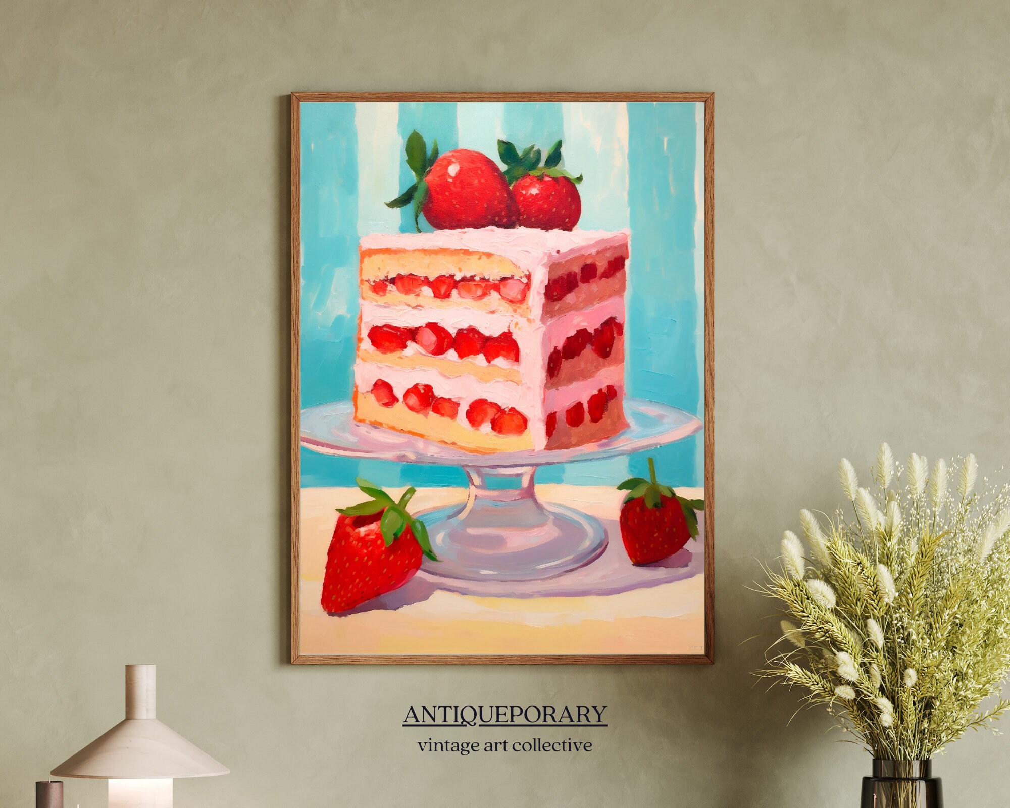 Colorful Cake Oil Painting Pop Art Print Contemporary Still Etsy