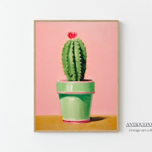 Moderne Kaktus Wand Kunst abstrakte Kaktus Stillleben Malerei bunte Kaktus Druck botanische Pflanze Malerei Pflanze DRUCKBARE Wandkunst