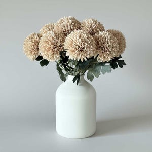 Large Faux Kiku Flower, 10 Stems - Artificial Flowers - Rose Statement Vase