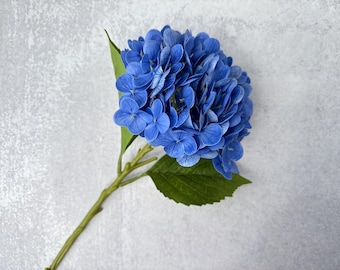 Real Touch Hydrangea Stem - Artificial Flower - Dark Blue