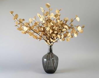 Faux Eucalyptus, 5 Stems - Artificial Greenery - Cream Vase Decor