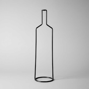 Tall Slim Zola Black Iron Vase, Open Frame Accent for Floor and Console Decor