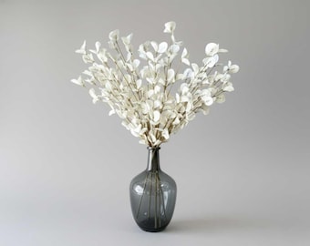 Faux Eucalyptus, 5 Stems - Artificial Greenery - White Vase Decor