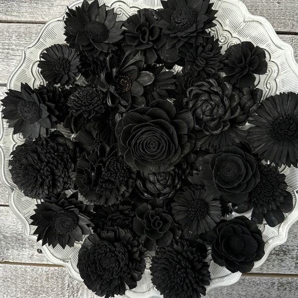 Black Dried Flowers Etsy