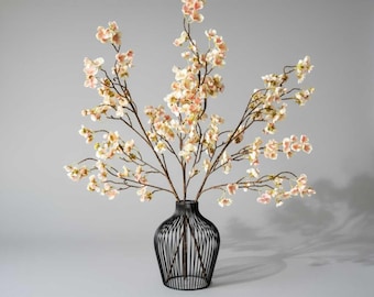Faux Blossom, 3 Stems - Artificial Flowers - Blush Branch Decor