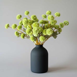 Faux Kiku Flower - Green (10 Stems) | Faux Flowers for Home Decor and Arrangements