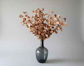 Faux Eucalyptus, 5 Stems - Artificial Greenery - Orange Vase Decor