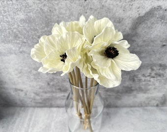 Real Touch White Anemone (3 Stems)