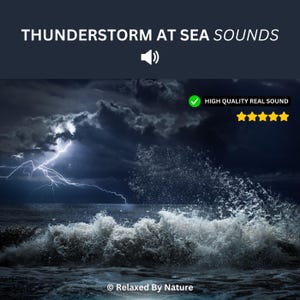 6-Hour Thunderstorm at Sea Sounds Audio Download | Ocean Waves, Thunder, Rain and Lightning Sound Effect for Relaxation, Sleep and Focus