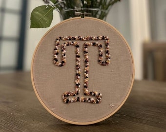 Custom Initial Round Embroidery Hoop