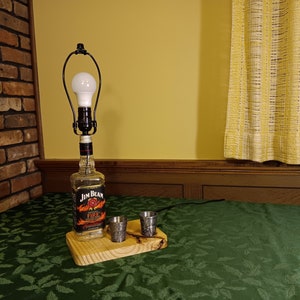 Upcycled Jim Beam Bourbon Whiskey Bottle Lamp