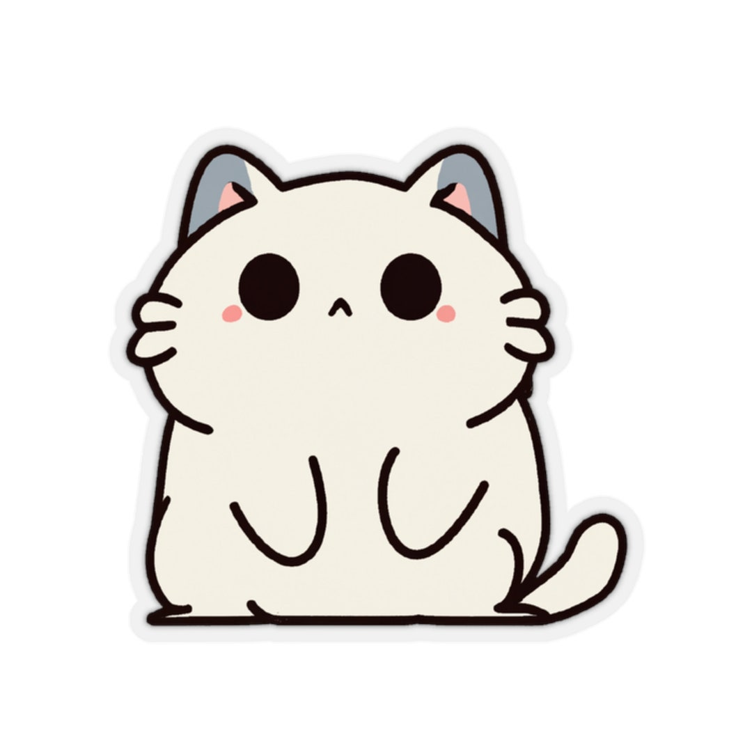 Cat Say Whut Sticker, Cartoon, Sassy Cat, Laptop Sticker, Water Bottle