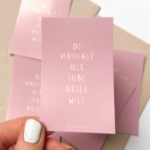 Autocollant rose-jaune : Tu mérites tout l'amour du monde, autocollant extérieur pastel, autocollant édifiant, estime de soi et amitié