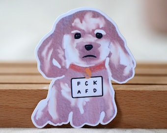 fck afd sticker I dog I grumpy dug I watercolor illustration I anti afd sticker I creative anti afd sticker I cute political sticker