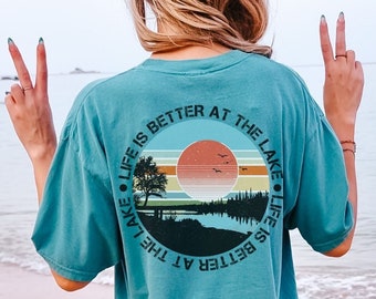 Lake Life T-shirt, Lake Daze, Lake Life, Boating T-shirt, Lake Shirt, Comfort Colors, Oversized, Life Is Better At The Lake, Summer Tee