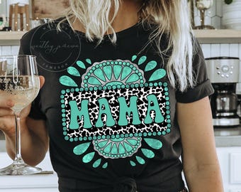 Western Mama Comfort Colors Shirt, Turquoise Mama Shirt, Mothers Day Gift, Western Concho Mama Tee, Southern Mama Shirt, Mama Crewneck