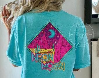Western Inspired Shirt, Neon Moon, Vintage Tee, Rodeo TShirt, Western Graphic Tee, Comfort Colors, Cowgirl Shirt, Retro Cowboy Tee