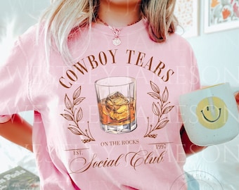 Vintage Inspired Shirt, Cowboy Tears, Western Cowboy T-Shirt, Western Tee, Western Graphic Tee, Comfort Colors, Cowgirl Shirt, Rodeo Shirt
