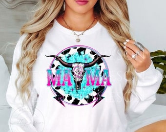 Neon Western Mama Sweatshirt, Western Mom Sweatshirt, Mother's Day Gift, Mama Shirt, New Mom Gift, Gift for Mother, Mama Shirt, Country Mama