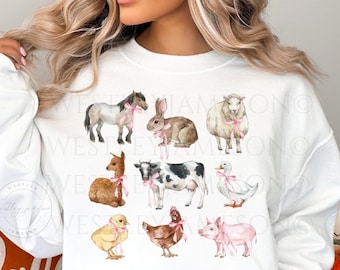 Western Farm Sweatshirt, Cute Cow Sweater, Animal Lover Gift, Highland Cow Sweatshirt, Gift for Her, Farmer Gift, Animal Lover, Easter Farm