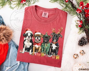 Christmas Boxer Shirt, Christmas Shirt, Comfort Colors Boxer Shirt, Dog Christmas Shirt, Boxer Lover Shirt, Dog Mom Shirt, Boxer Owner Gift