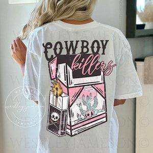 Vintage Inspired Shirt, Cowboy Killer, Western Tee, Cowboy Skull Tee, Western Graphic Tee, Comfort Colors, Cowgirl Shirt, Retro Cowboy Tee