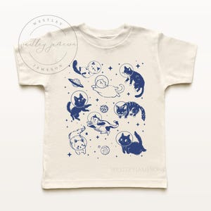 Cats in Space Kids TShirt, Cute Cat Gift For Kids, Kittens In Space Shirt for Youth and Toddlers, Humorous Cat Tee For Kids
