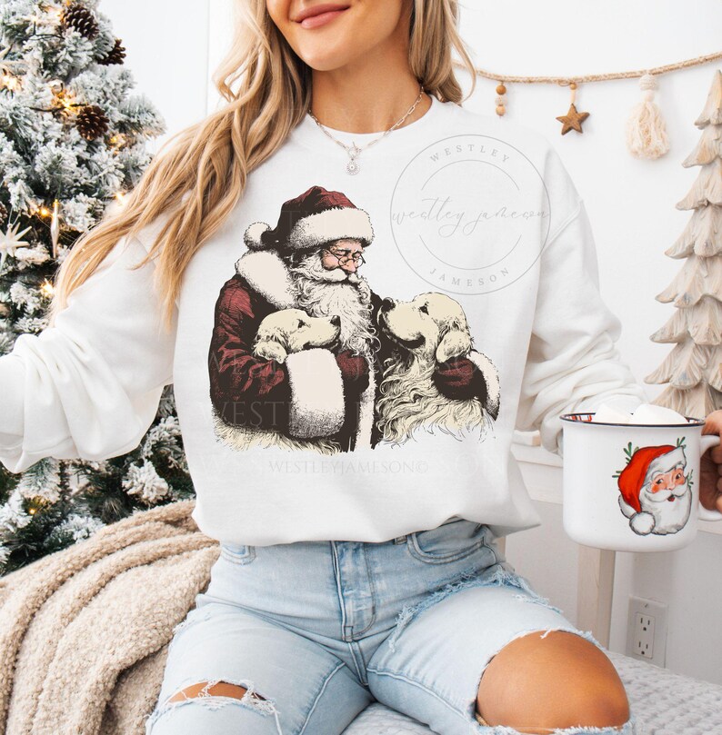 Vintage Golden Labrador Christmas Sweatshirt, Cozy Christmas Dog