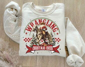 Rodeo Santa Western Christmas Sweatshirt, Cowboy Christmas Giddy Up Jingle Horse Rodeo, Cowboy Santa Christmas, Howdy Country Christmas