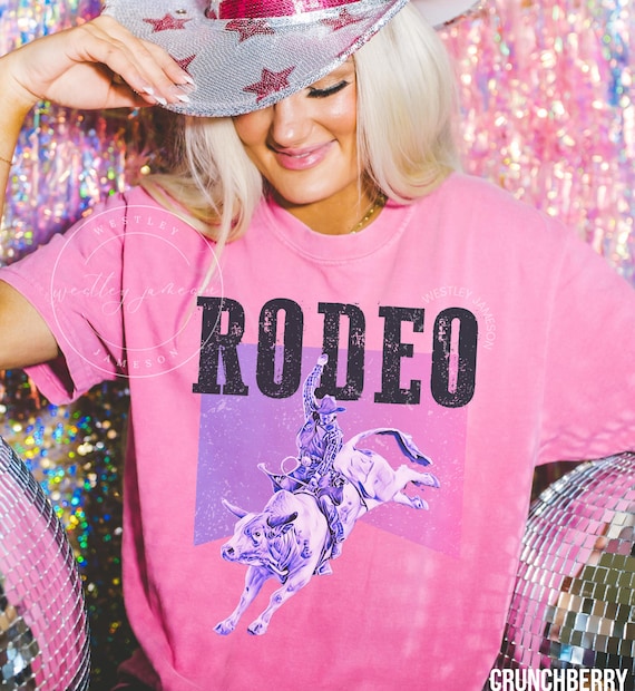 Western Rodeo Shirt, Wild West Shirt, Vintage Inspired, Neon Cowgirl Shirt, Comfort Colors, Western Graphic Tee, Bull Riding Shirt, Western