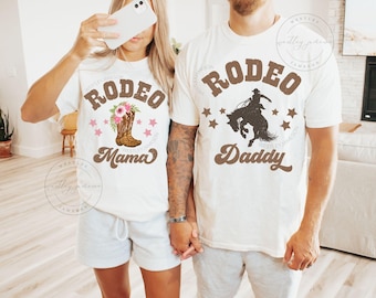 Rodeo Mama Shirt, Rodeo Daddy Tshirt, Comfort Colors, Cowboy Birthday Tee, Matching Birthday Shirts, Western Country Mom Dad Shirts