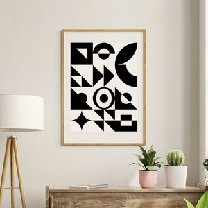 Abstract Printable Art, Japandi Gallery Wall, Black White Art Print, Minimalist Print Set, Scandinavian Poster Set Instant Download