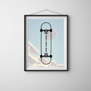 Skateboard Print | Skateboarding Art Poster | Go Skate California | Wall Art Prints | Home Decor A3