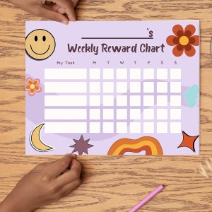 Printable Kids Summer Reward Chart | Chore chart, kids responsibility chart, weekly reward chore chart, summer chores, summer printable