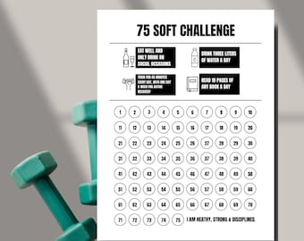 75 Soft Challenge Printable / Fitness Planer Challenge Tracker 75 Tage Challenge habit tracker Weight Loss tracker