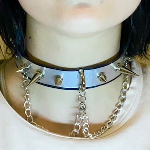 Handmade Vegan Leather Choker With Metal, Studs, and Spikes