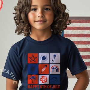 4th of July kids Tee, USA Flag Kids Shirt, Independence Day Kids shirt, USA Red White Blue Apparel