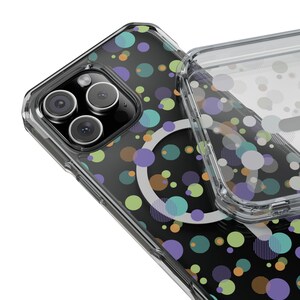 Colorful Polka Dot Magnetic Phone Case: Clear Impact Cover, Protective Shell, Tech Lover Gift