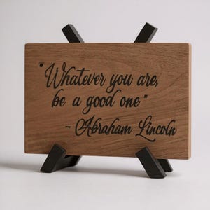 Custom Engraved Quote Sign, Personalized Hardwood Desk Plaque, Inspirational Scripture Wood Sign, Office Decor, Gift for Her/Him