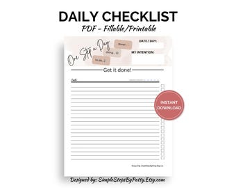 FILLABLE Daily To-Do Checklist: Printable PDF Template