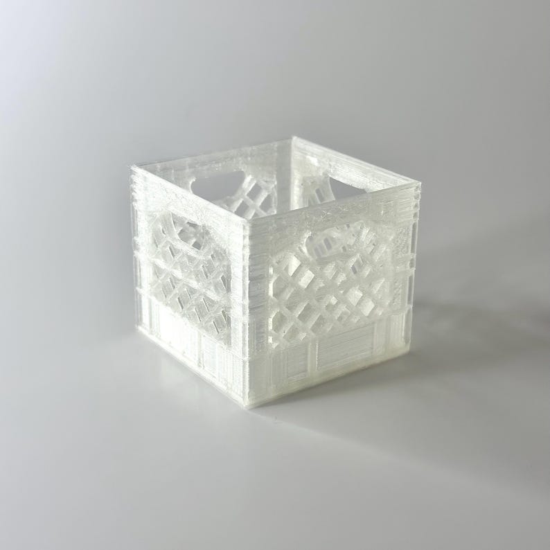 Translucent Crate Mini Milk Crate Organizer: 3D Printed Vintage Style Desk Storage - Etsy