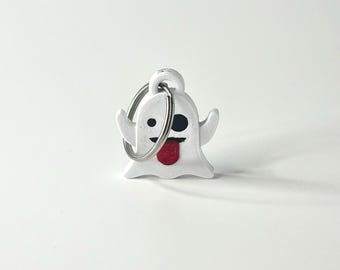 3D Printed Ghost Emoji Keychain Backpack Accessory Charm