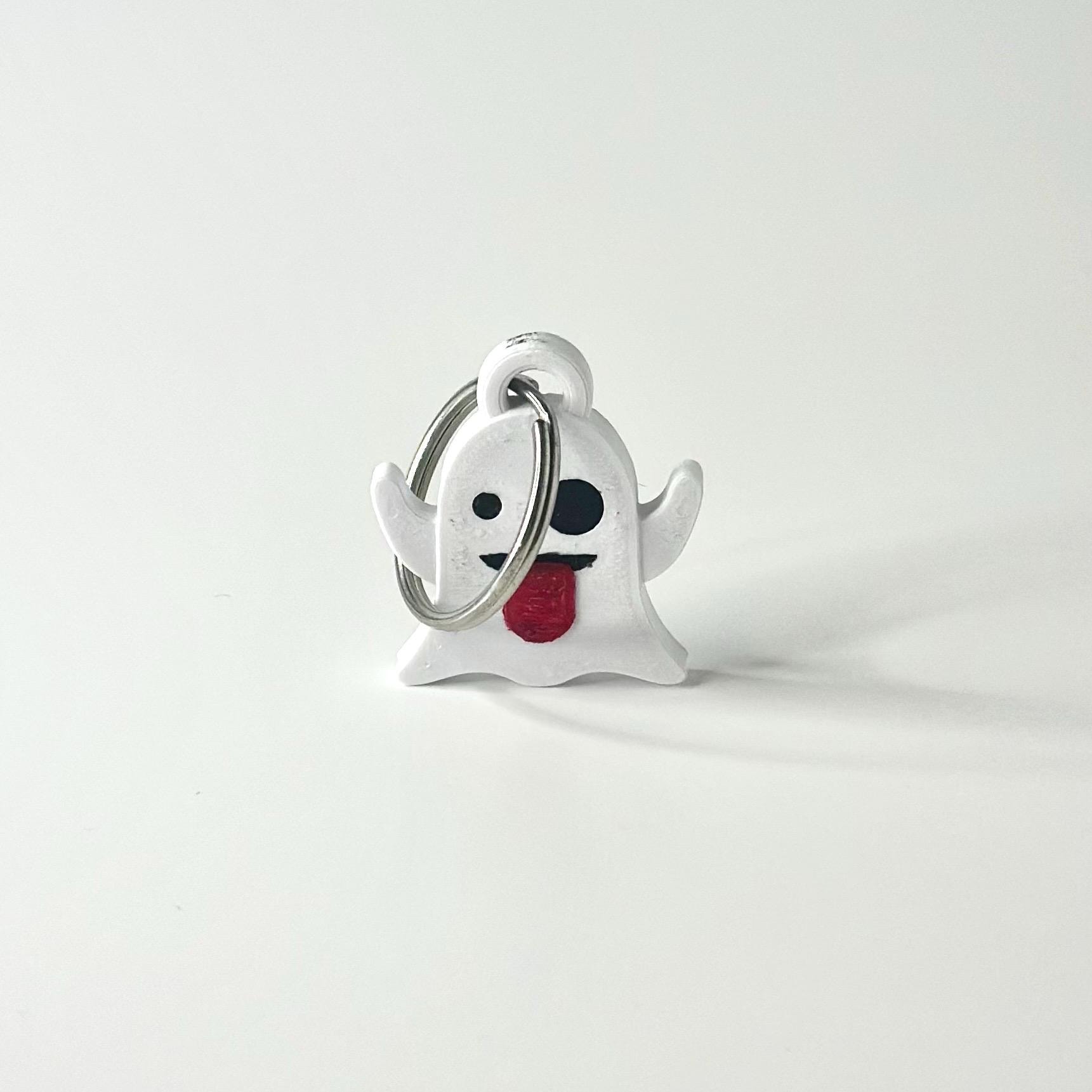 3D Printed Ghost Emoji Keychain Backpack Accessory Charm - Etsy