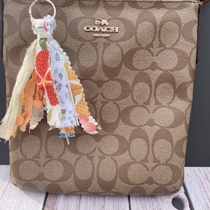 Keys, Junk Journal, Purse, or Zippers / Tassel Charm Accessories / Tassel Keychain / Purse Accessory / Orange & Tans