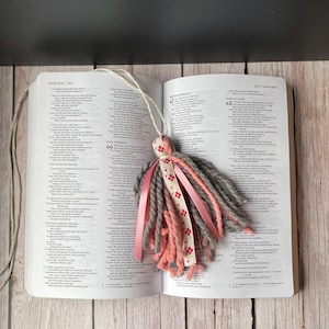 Bookmark Tassel for Book Lovers - For Books, Bibles, and Journals | Pink Ribbon Tassel Bookmark | Bookmark for Bible | Faith Journal