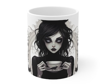 Cute Goth Girl Mug 11oz Dark Gothic Coffee Mug Tea Gift Present