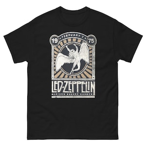 Led Zeppelin Tシャツ ブラック Led Zeppelin Falling Icarus Metallic Print Boy's Black Crew
